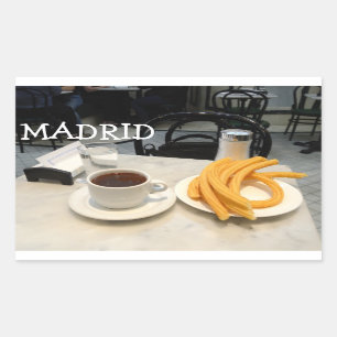Schokoladenbetrug churros quadratischer Aufkleber