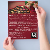 Schokoladenbox, Süßwarenwerbung Flyer (Hand)