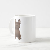 Schokoladenbraun-Bulldog-Niedlicher Cartoon-Hund Kaffeetasse (Vorderseite Links)