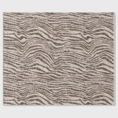 Schokoladenbraun Creme Blush Zebra Glitzer Geschenkpapier (Flach)