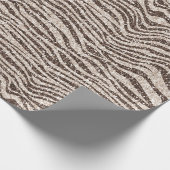Schokoladenbraun Creme Blush Zebra Glitzer Geschenkpapier (Ecke)