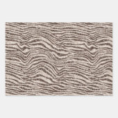 Schokoladenbraun Creme Blush Zebra Glitzer Geschenkpapier Set (Vorderseite 3)
