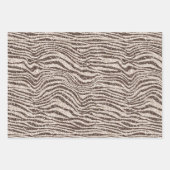 Schokoladenbraun Creme Blush Zebra Glitzer Geschenkpapier Set (Vorderseite)
