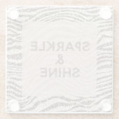 Schokoladenbraun Creme Blush Zebra Glitzer Glasuntersetzer (Rückseite)