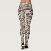 Schokoladenbraun Creme Blush Zebra Glitzer Leggings (Rückseite)