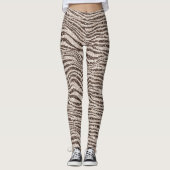Schokoladenbraun Creme Blush Zebra Glitzer       Leggings (Vorderseite)