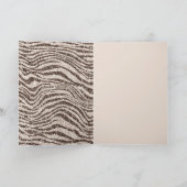Schokoladenbraun Creme Blush Zebra Glitzer Liebe Karte (Innenseite)