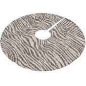 Schokoladenbraun Creme Blush Zebra Glitzer Polyester Weihnachtsbaumdecke (Schrägansicht)