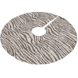 Schokoladenbraun Creme Blush Zebra Glitzer Polyester Weihnachtsbaumdecke