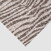 Schokoladenbraun Creme Blush Zebra Glitzer Seidenpapier (Detail)