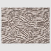 Schokoladenbraun Creme Blush Zebra Glitzer Seidenpapier (Vorderseite)