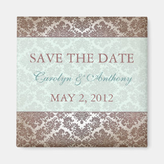 Schokoladenbraun Damask SPEICHERN Magnet