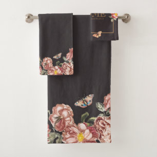 Schokoladenbraun-FAMILIE Herbstliche Rose "Sweet Z Badhandtuch Set