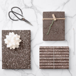 Schokoladenbraun Geschenkpapier Set