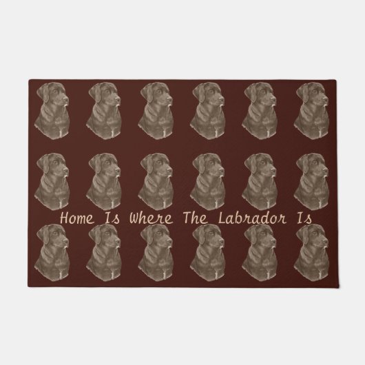 Schokoladenbraun Labrador Retreive Hundeporträt Fußmatte (Vorderseite)