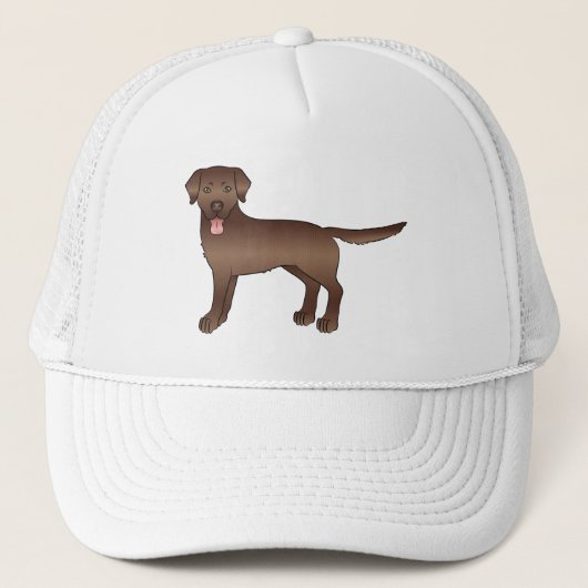 Schokoladenbraun Labrador Retriever Cartoon Dog Truckerkappe (Vorderseite)