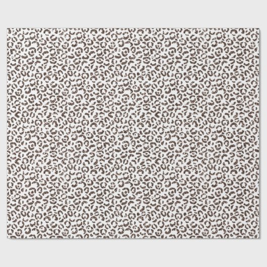 Schokoladenbraun-Leopard-Glitzer Geschenkpapier (Flach)