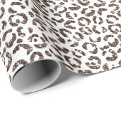 Schokoladenbraun-Leopard-Glitzer Geschenkpapier (Rolleneckpunkt)