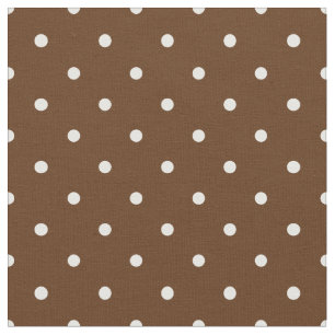 Schokoladenbraun mit weißen Polka-Punktplatten Stoff