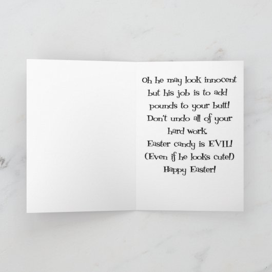 Schokoladenbraun (Ostern) Feiertagskarte (Innenseite)