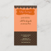 Schokoladenbraun-Polkda-Dosen, einfache Boutique Visitenkarte (Rückseite)