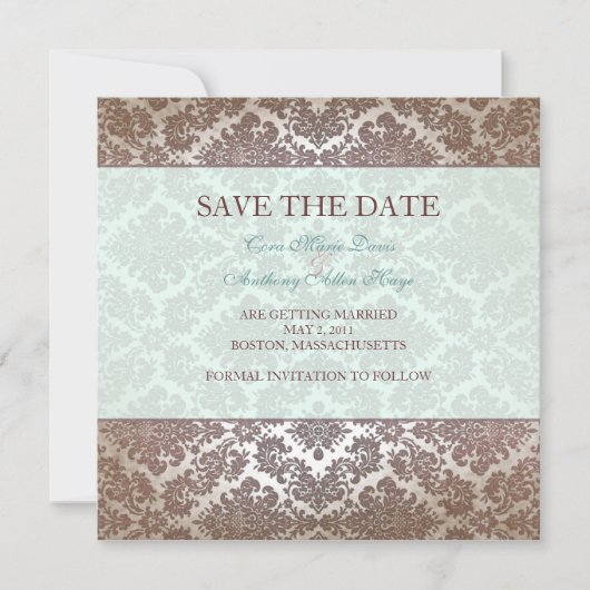 Schokoladenbraun Save the Date (Vorderseite)