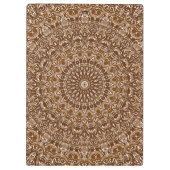 Schokoladenbraun und Mandala-Muster Klemmbrett (Rückseite)