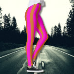 Schokoladenbraun und Neon Fuchsia Cool gestreift Leggings<br><div class="desc">Schokoladenbraun und Neon Fuchsia Cool Vintag gestreift</div>