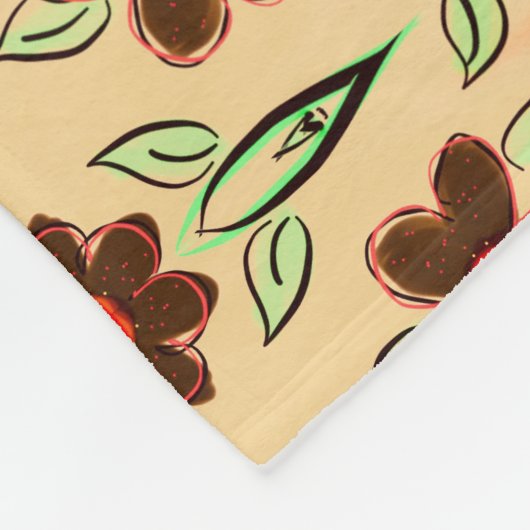 Schokoladenbraun und rotes Fleece (Ecke)