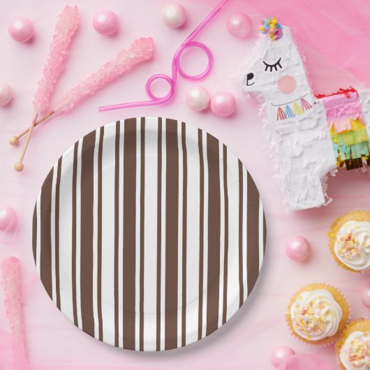 Schokoladenbraun und weiße Süßwaren Pappteller (Party)