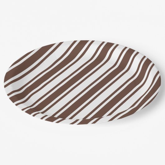 Schokoladenbraun und weiße Süßwaren Pappteller (Schrägansicht)