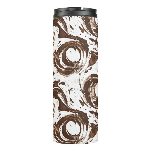 Schokoladenbraun-Wirbel Thermosbecher (Rückseite)