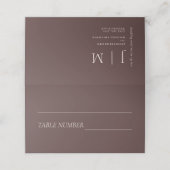 Schokoladenbraune Boho-Hochzeit Platzkarte (Außenseite Aufgefaltet)