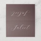 Schokoladenbraune Boho-Hochzeit Script Name Platzkarte (Außenseite Aufgefaltet)