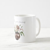 Schokoladenbraune Elfenbeincreme-Blumen Kaffeetasse (VorderseiteRechts)