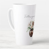 Schokoladenbraune Elfenbeincreme-Blumen Milchtasse (Linke Ecke)