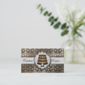 Schokoladenbraune Kuchen-Couture-schillernde Visitenkarte (Stehend Vorderseite)