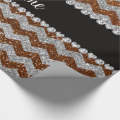 Schokoladenbrauner silberner Glitter des Geschenkpapier (Ecke)