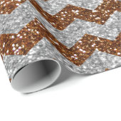 Schokoladenbrauner silberner Glitter des Geschenkpapier (Rolleneckpunkt)