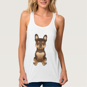 Schokoladenbrauner und Lohfarbener Französischer B Tank Top