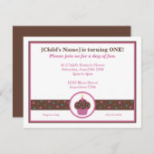 Schokoladenbrauner und rosa einladung (Vorne/Hinten)