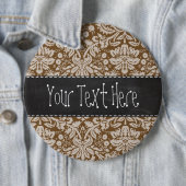 Schokoladenbraunes Damast-Muster; Tafelblick Button (Beispiel)