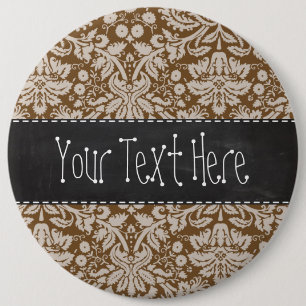 Schokoladenbraunes Damast-Muster; Tafelblick Button