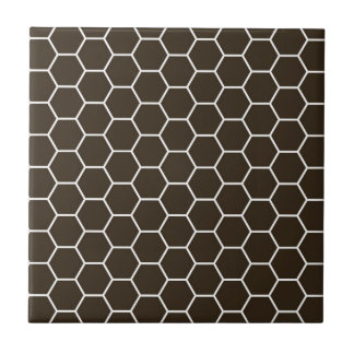 Schokoladenbraunes geometrisches Hexagon-Muster Fliese