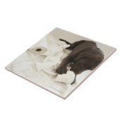 Schokoladenbraunes Labrador Fliese (Seite)