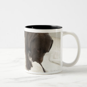 Schokoladenbraunes Labrador Zweifarbige Tasse