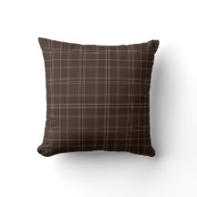 Schokoladenbraunes Tartan-Kissen