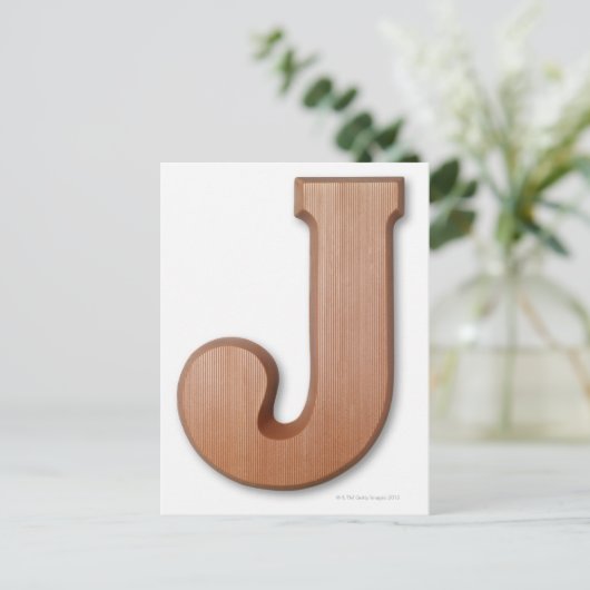 Schokoladenbrief j postkarte (Stehend Vorderseite)
