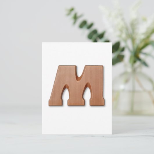 Schokoladenbrief M Postkarte (Stehend Vorderseite)