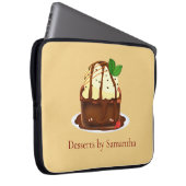 Schokoladenbrownie mit Vanilleeis Laptopschutzhülle (Vorne Rechts)